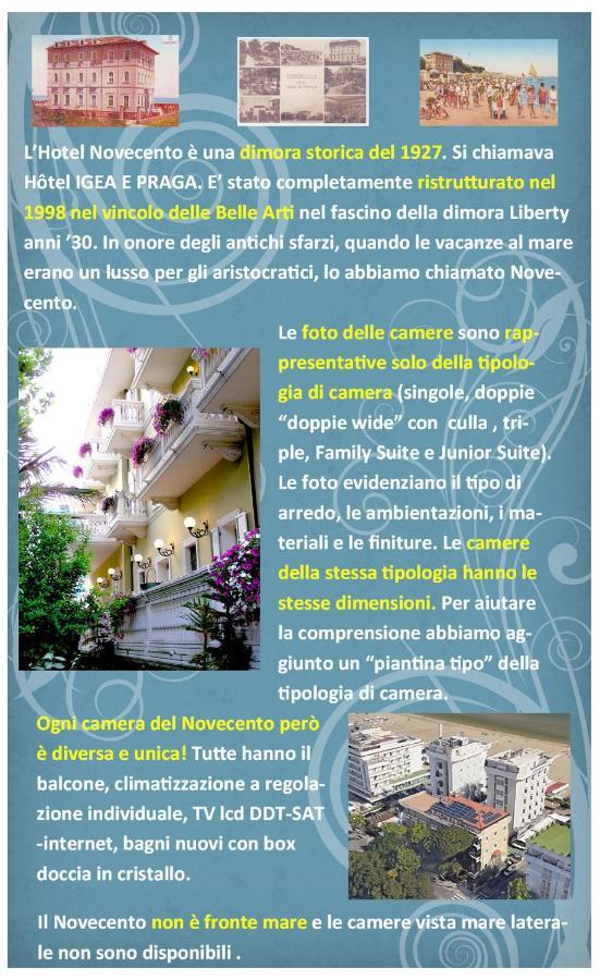 Novecento Suite Hotel Riccione Buitenkant foto